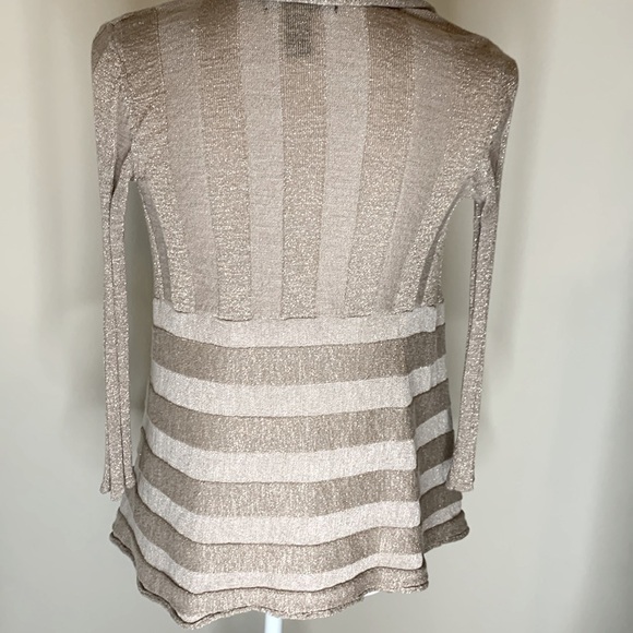 INC International Concepts Women Open Front Cardigan Shimmer Gold Size XS - Picture 2 of 6